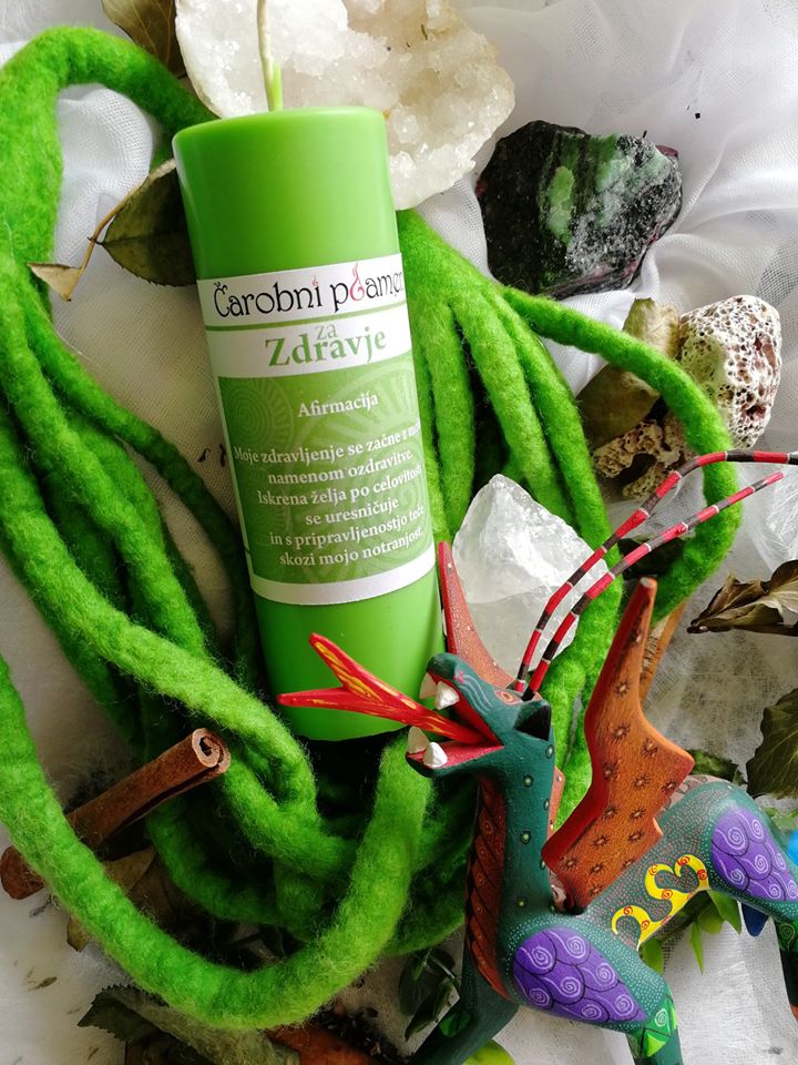 SVEČA ČAROBNI PLAMEN ZDRAVJE 12-13 CM