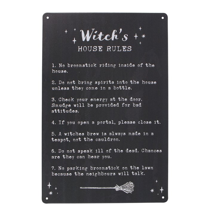 Znak " Witches house rules"