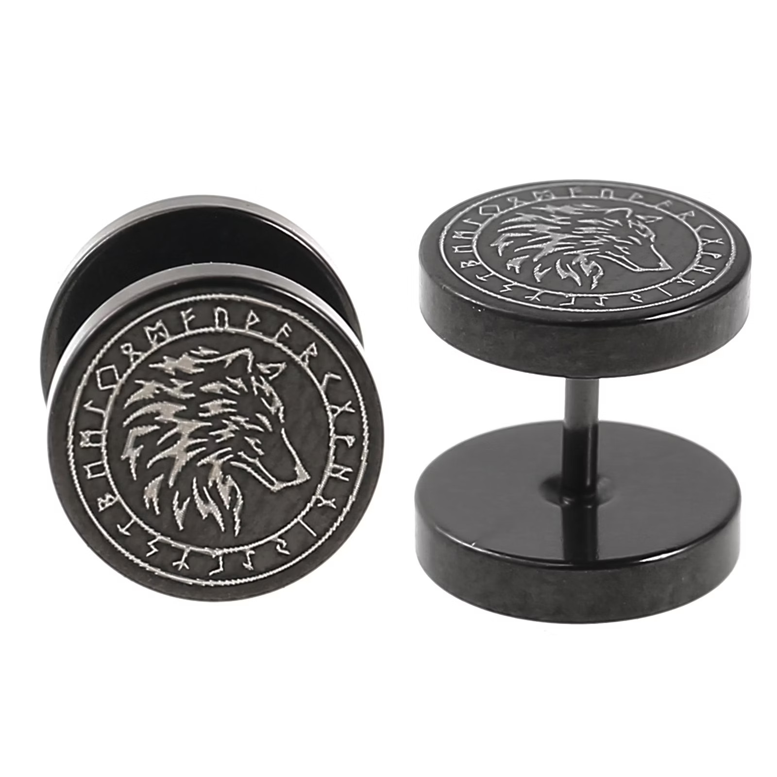 Viking uhani Wolf z runi