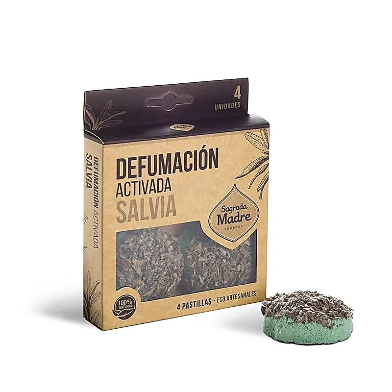 Kadilo Sagrada Madre " Beli žajbelj" ploščica 56g